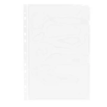 Punched pocket sheet with blank sheet A4 inside. Sheet plastic protector, c.. Stock Illustration