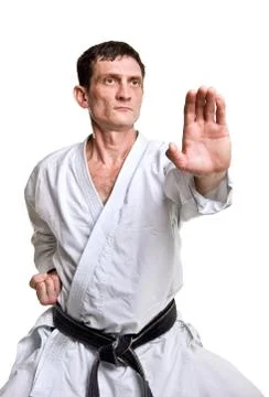 Punch.figure in the karate Stock Photos