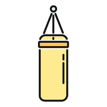 Punching bag hanging for boxing training workout 库存插图