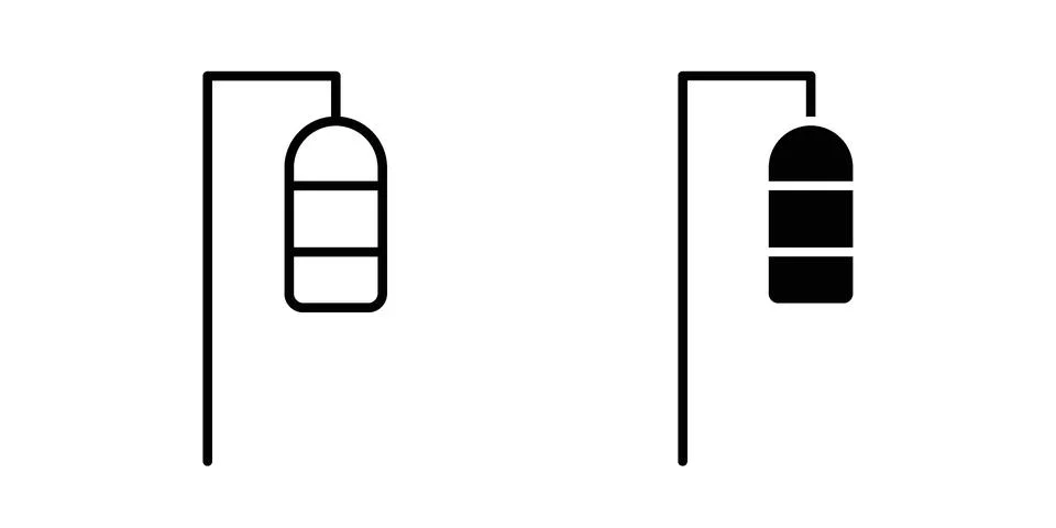 Punching bag icon black vector isolated on white Stock Illustration