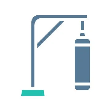 Punching bag icon solid green light grey sport symbol illustration. Stock Illustration