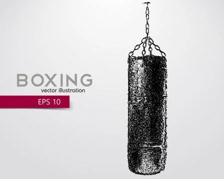 Punching bag from particles. Stock Illustration