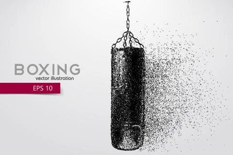 Punching bag from particles. Stock Illustration