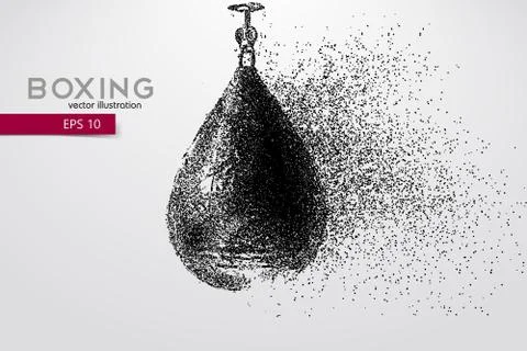 Punching bag from particles. Stock Illustration