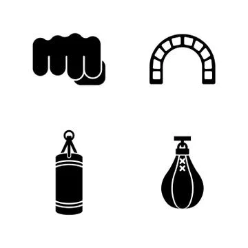 Punching bag. Simple Related Vector Icons Stock Illustration