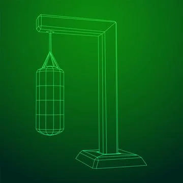 Punching bag for training boxing power punch Ilustração Stock