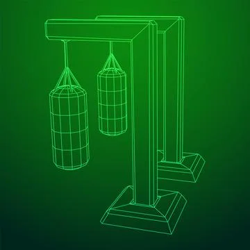 Punching bag for training boxing power punch Ilustração Stock