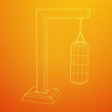 Punching bag for training boxing power punch Ilustração Stock