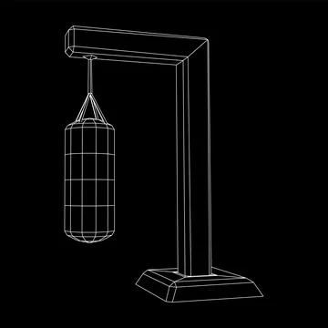 Punching bag for training boxing power punch Ilustração Stock