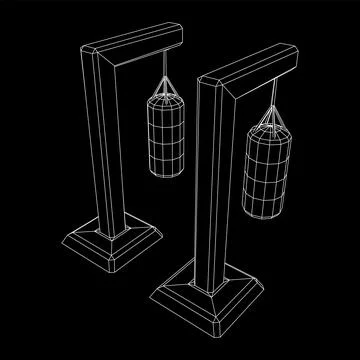 Punching bag for training boxing power punch Ilustração Stock