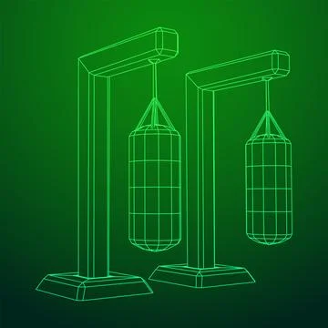 Punching bag for training boxing power punch Ilustração Stock