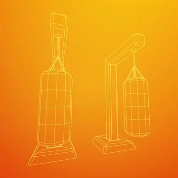 Punching bag for training boxing power punch Ilustração Stock