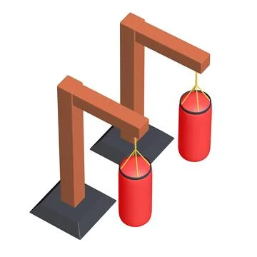 Punching bag for training boxing power punch Ilustração Stock
