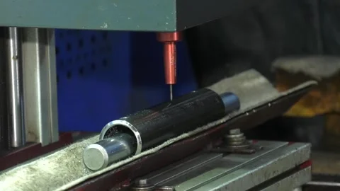 Punching machine, efficient and high quality dot marking tool. Video stock 249923038