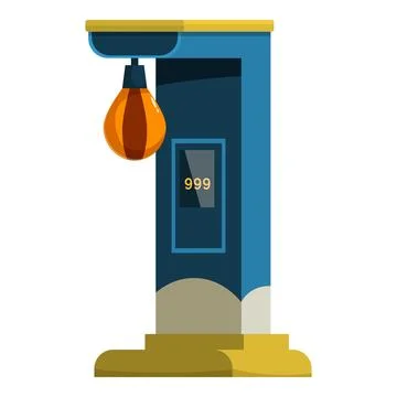 Punching machine measuring strength with hanging bag and digital display Stock Illustration
