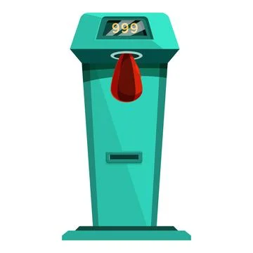 Punching machine showing high score displaying power level Stock Illustration