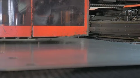 Punching Machine Working Stock Footage 87100465