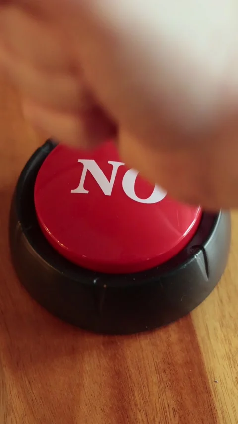 Punching NO button - slow vertical Stock Footage 326555684