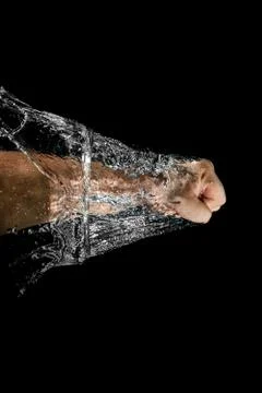 Punching into water 스톡 사진