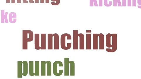 Punching Word Cloud Animated Isolated Stock Footage 103562409
