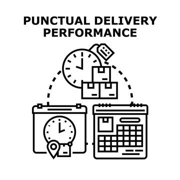 Punctual delivery performance concept for fast shipping logistics Stock Illustration