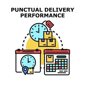 Punctual delivery performance concept for fast shipping logistics イラスト素材