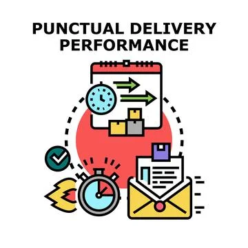 Punctual delivery performance concept vector illustration Stock Illustration
