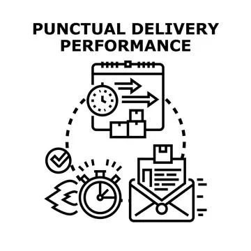 Punctual delivery performance concept vector illustration Stock Illustration