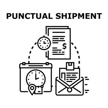Punctual shipment concept with delivery time management Stock Illustration