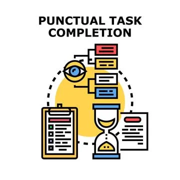 Punctual task completion and workflow management concept 스톡 일러스트