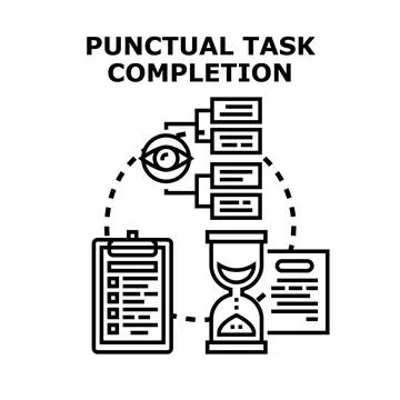 Punctual task completion and workflow management concept Stock Illustration