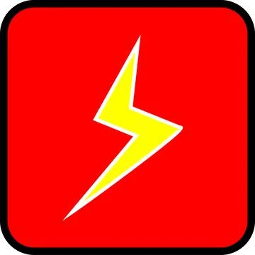 Punctuate designs with a striking yellow lightning bolt on a bold red backg.. 스톡 일러스트