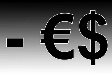 Punctuation mark dash, dollar, euro Stock Illustration