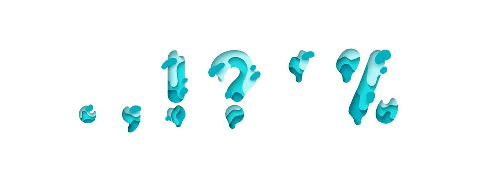 Punctuation marks comma point, an exclamation and interrogative, symbol quest Stock Illustration