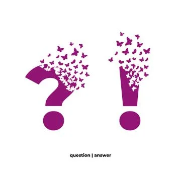 Punctuation marks dispersing into a cloud of butterflies and moths Stock-Illustration