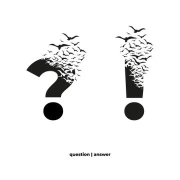 Punctuation marks with effect of destruction. Dispersion. Birds Stock Illustration