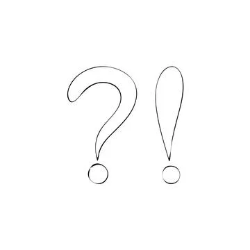 Punctuation signs question vector ink line vector Stock Illustration