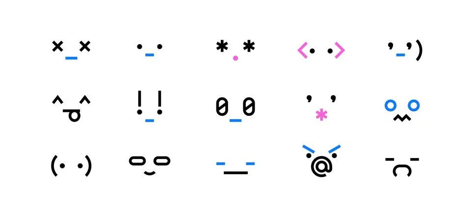 Punctuation smiley face set Illustrazione stock