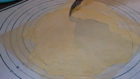 Puncturing cake by the fork on the size ... | Stock Video | Pond5