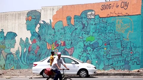 Pune Street Art Stock Footage 240729282