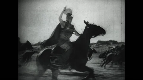 Punic War Cavalry Charge 1937 Stock Footage 143579687