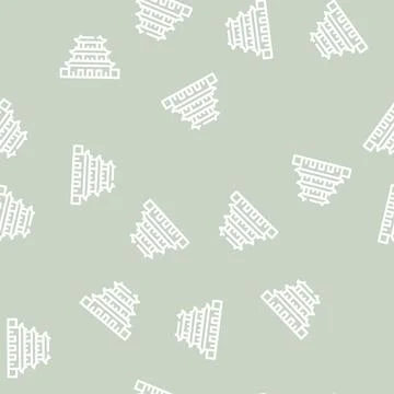 Puning temple, china line vector seamless pattern Stock Illustration