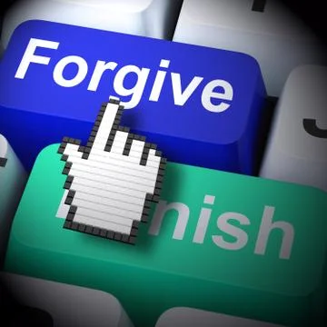 Punish Forgive Computer Shows Punishment 3d Rendering Stock Illustration