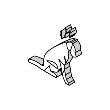 Punished dog isometric icon vector illustration Stock Illustration