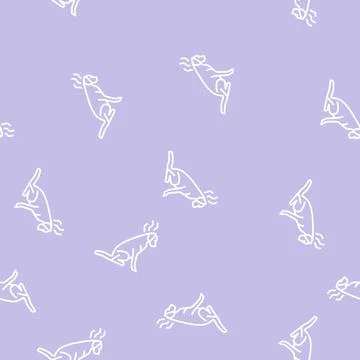 Punished dog line seamless pattern Stock Illustration
