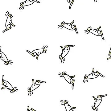 Punished dog vector seamless pattern Stock Illustration