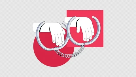 Punishment for crime 2D animation Stock Footage 340391441