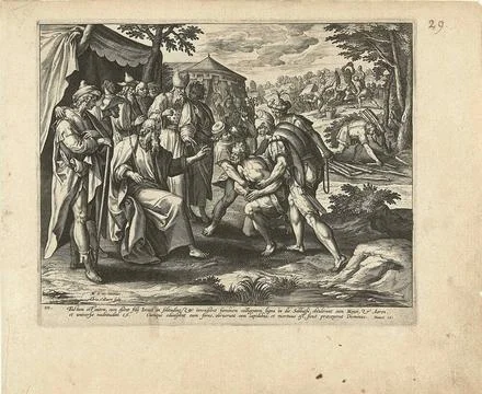 Punishment of the offender of the Sabbath: the third commandment; Ten Comm... Stock Photos