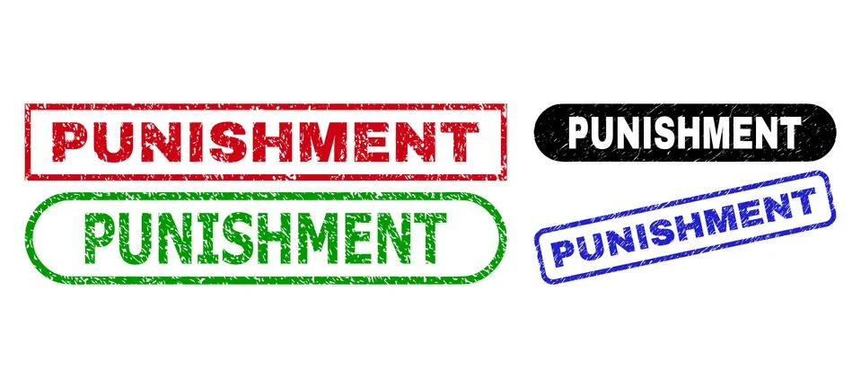 PUNISHMENT Rectangle Watermarks Using Scratched Style Stock Illustration