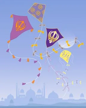 Punjabi kites Illustrazione stock